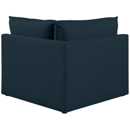 Meridian Mackenzie Navy Durable Linen Textured Corner Chair