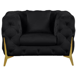 Meridian Kingdom Black Velvet Chair