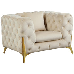 Meridian Kingdom Cream Velvet Chair