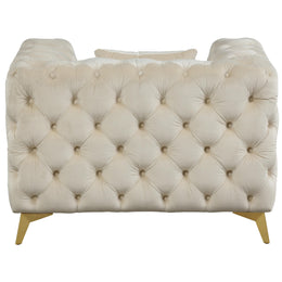 Meridian Kingdom Cream Velvet Chair