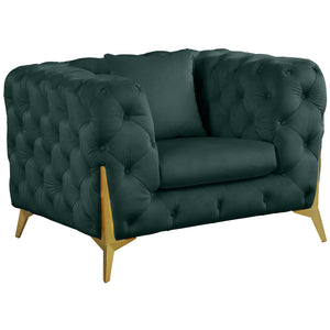Meridian Kingdom Green Velvet Chair