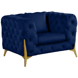Meridian Kingdom Navy Velvet Chair