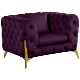 Meridian Kingdom Purple Velvet Chair