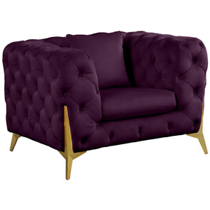 Meridian Kingdom Purple Velvet Chair