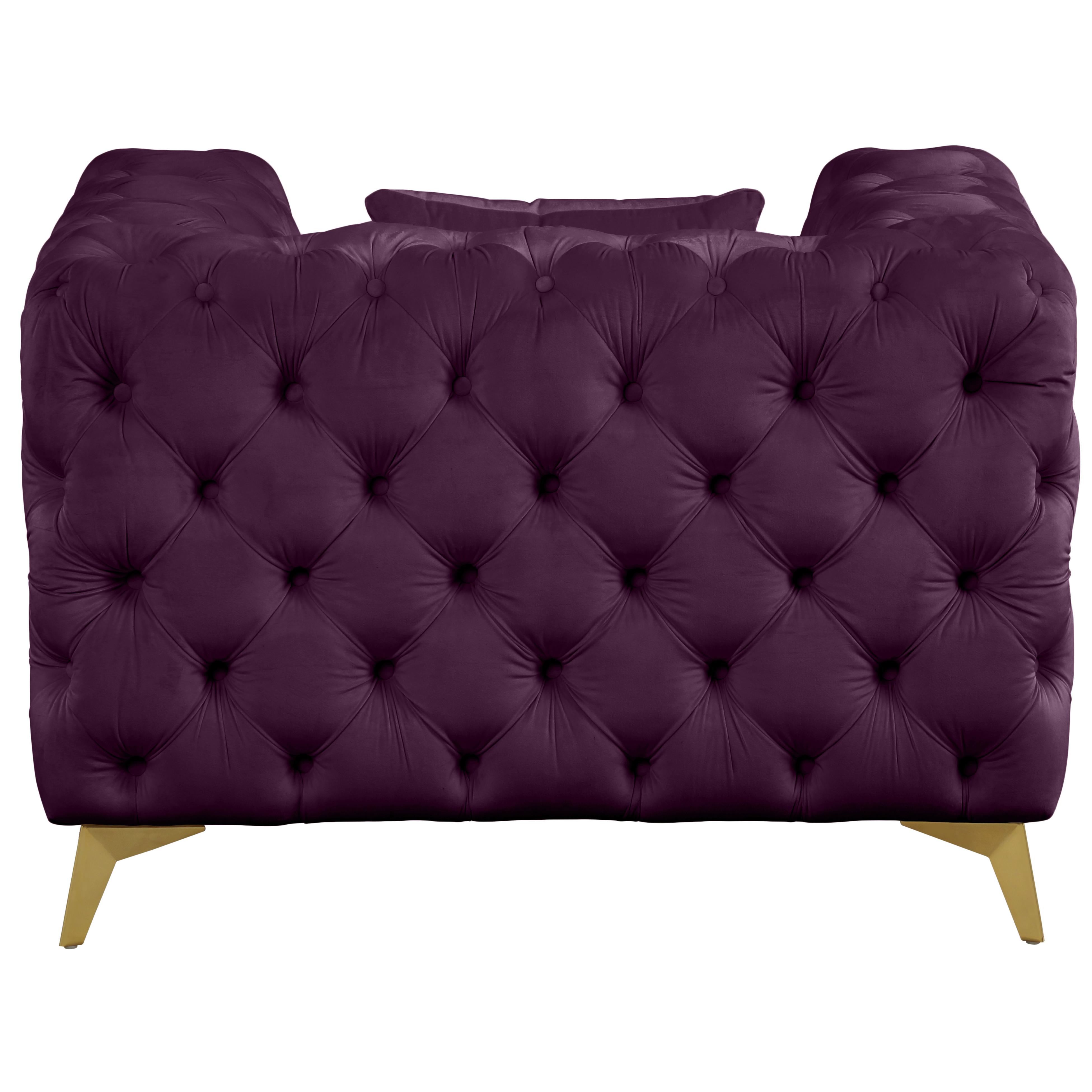 Meridian Kingdom Purple Velvet Chair