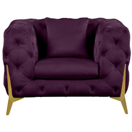 Meridian Kingdom Purple Velvet Chair