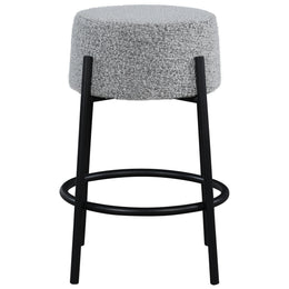 Meridian Avalon Grey Boucle Fabric Counter Stool