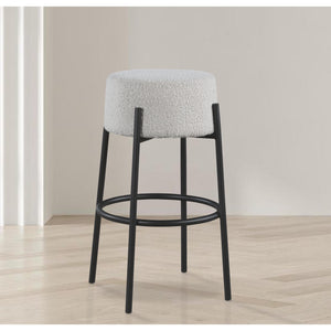 Meridian Avalon Cream Boucle Fabric Bar Stool