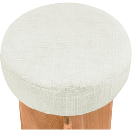 Meridian Jasper Cream Boucle Fabric Stool