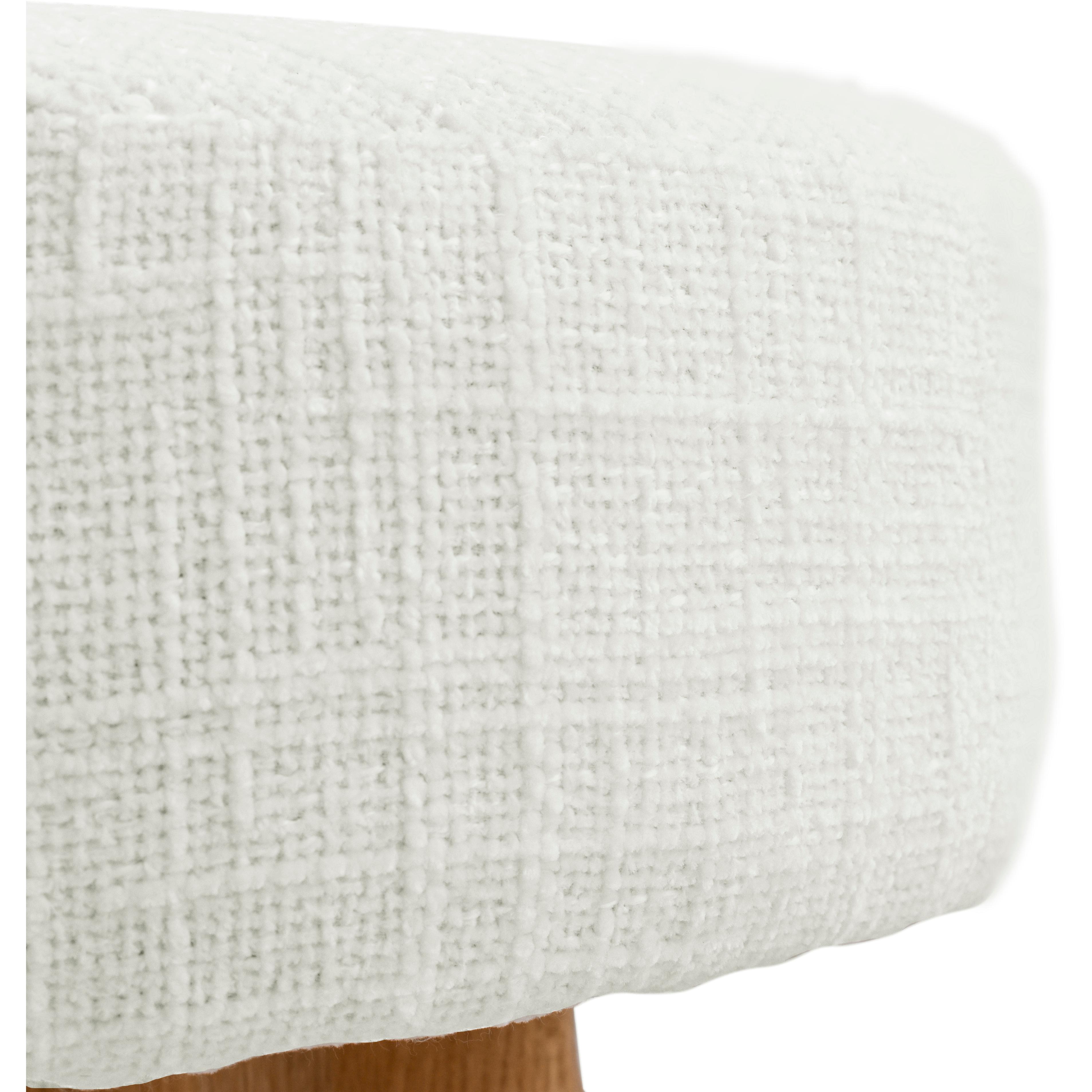 Meridian Jasper Cream Boucle Fabric Stool