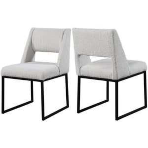 Meridian Jayce Cream Boucle Fabric Dining Chair