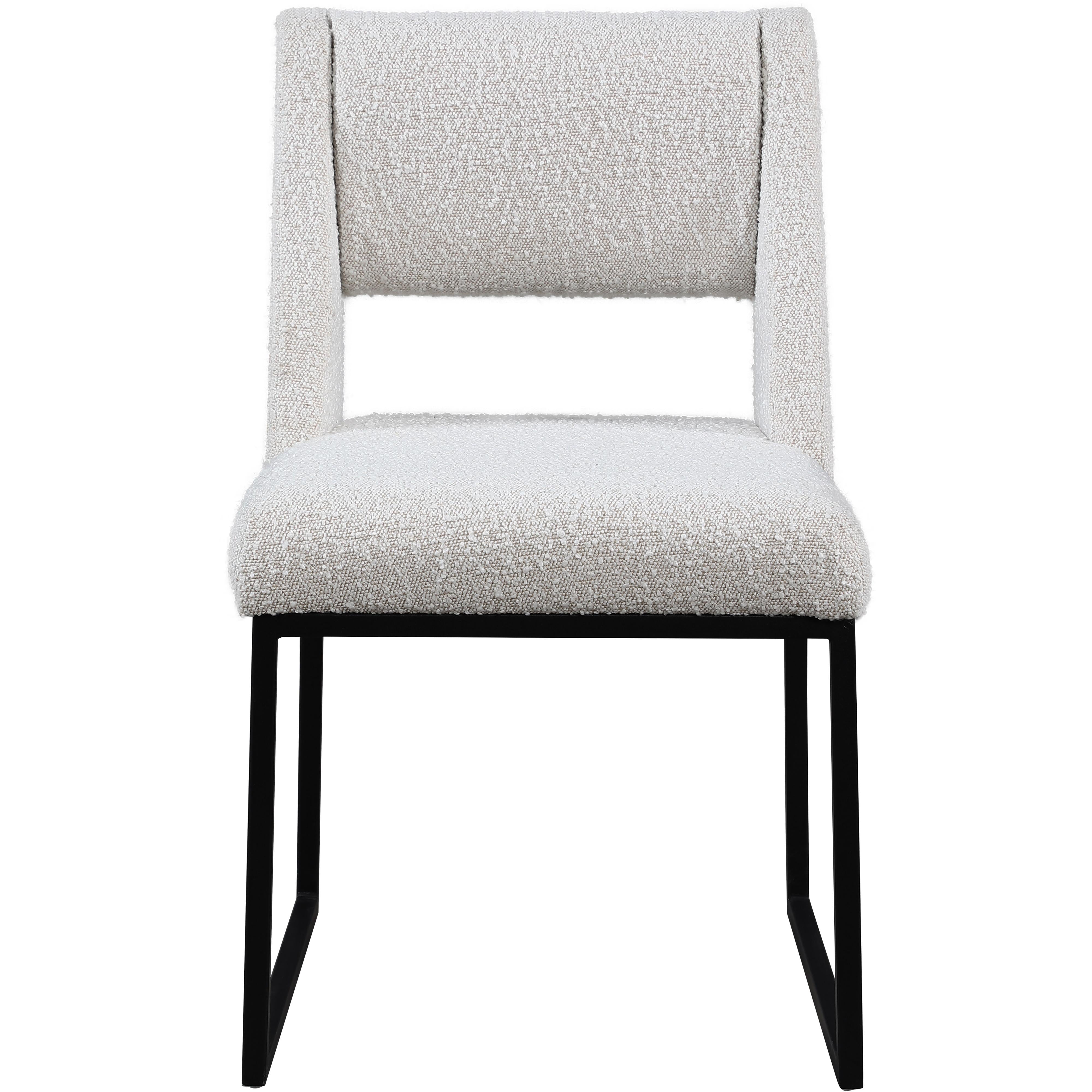 Meridian Jayce Cream Boucle Fabric Dining Chair