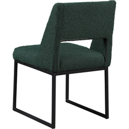 Meridian Jayce Green Boucle Fabric Dining Chair