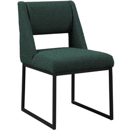 Meridian Jayce Green Boucle Fabric Dining Chair