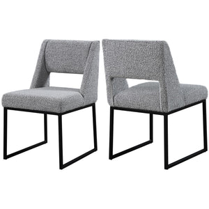 Meridian Jayce Grey Boucle Fabric Dining Chair