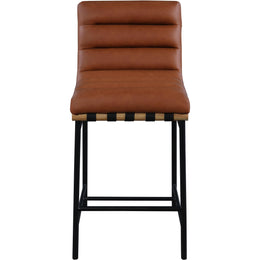Meridian Burke Cognac Vegan Leather Counter Stool