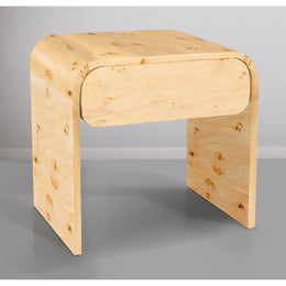 Meridian Cresthill Natural Burl Wood Night Stand
