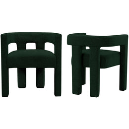 Meridian Athena Green Boucle Fabric Accent/Dining Chair