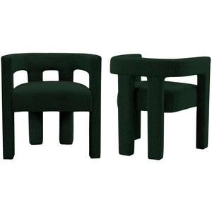 Meridian Athena Green Boucle Fabric Accent/Dining Chair