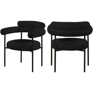 Meridian Blake Black Boucle Fabric Dining Chair