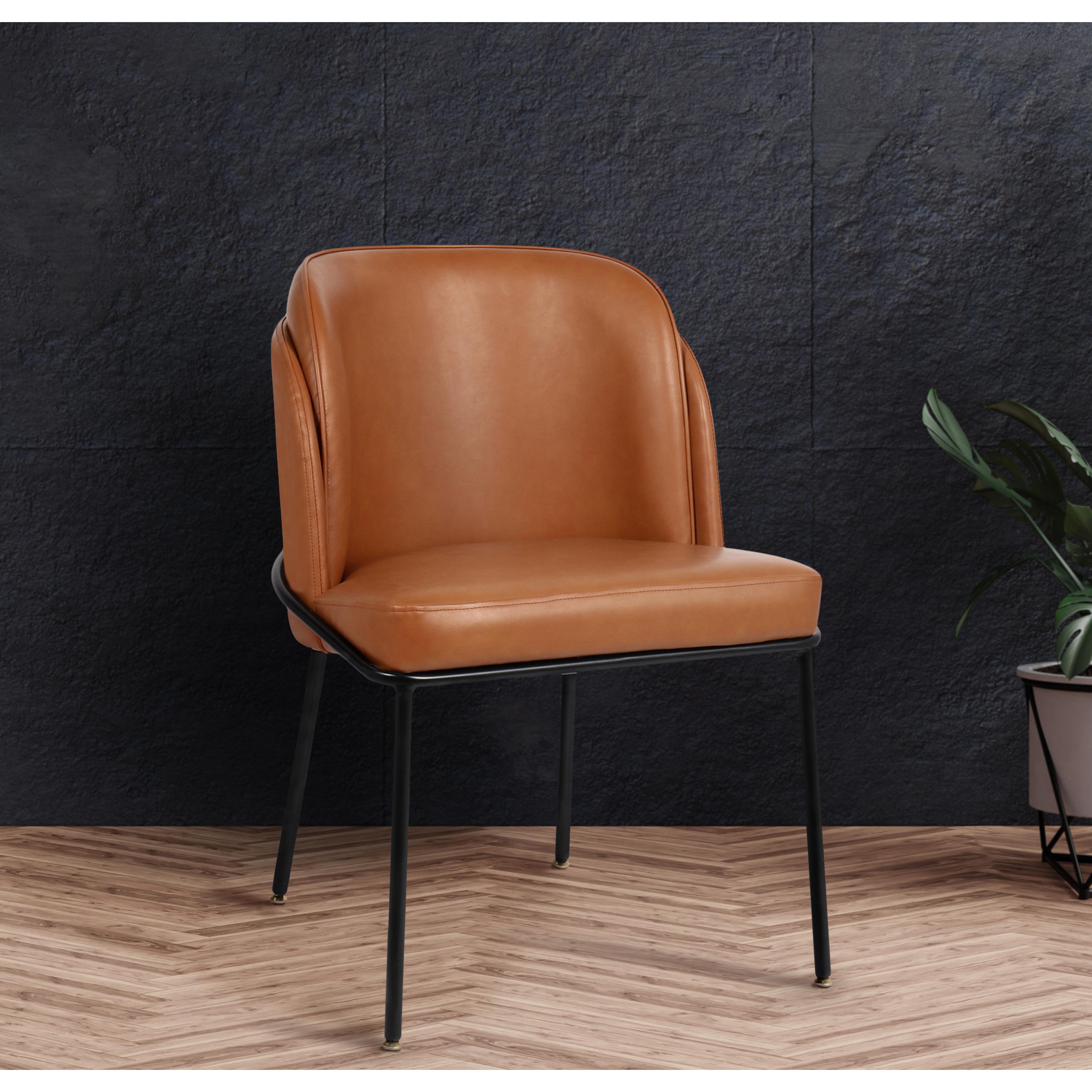 Meridian Jagger Cognac Vegan Leather Dining Chair