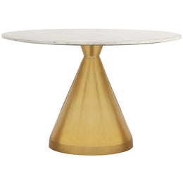 Meridian Emery White Marble Dining Table