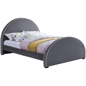 Meridian Brody Grey Velvet Queen Bed