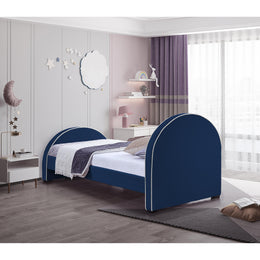 Meridian Brody Navy Velvet Twin Bed