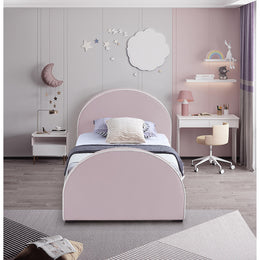 Meridian Brody Pink Velvet Twin Bed