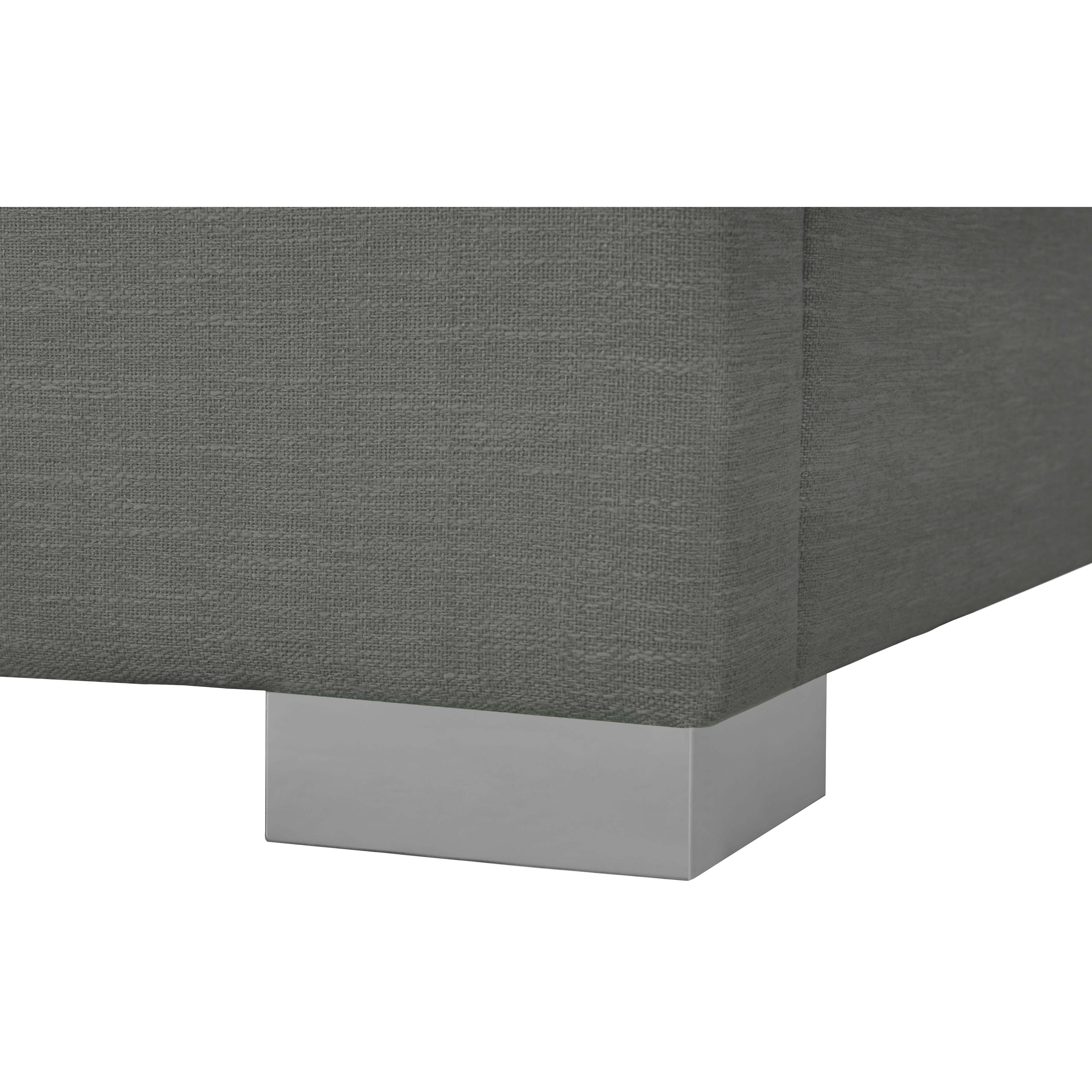 Meridian Crosby Grey Linen Textured Fabric King Bed