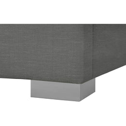 Meridian Crosby Grey Linen Textured Fabric Queen Bed