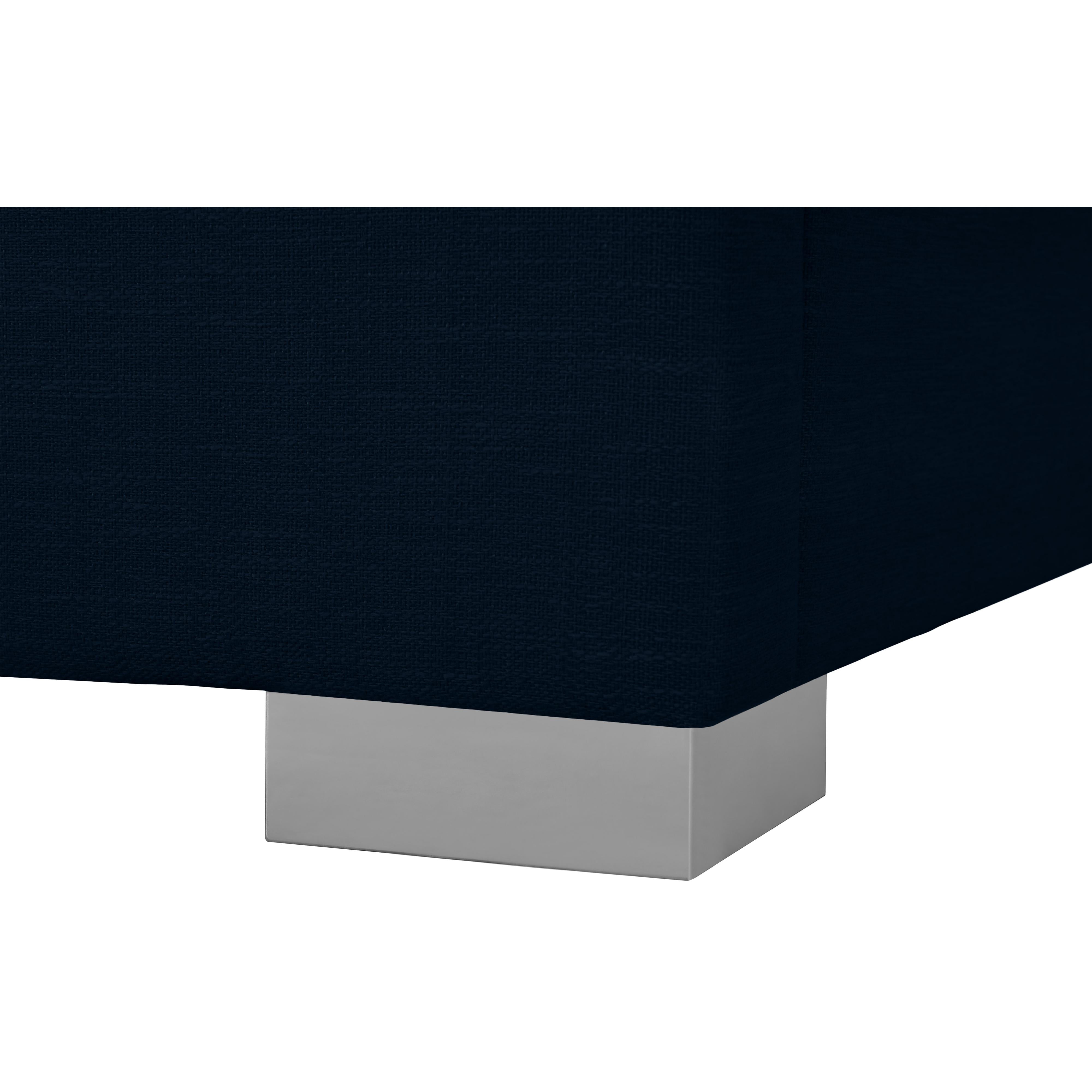 Meridian Crosby Navy Linen Textured Fabric Full Bed