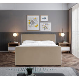 Meridian Dillard Beige Velvet King Bed