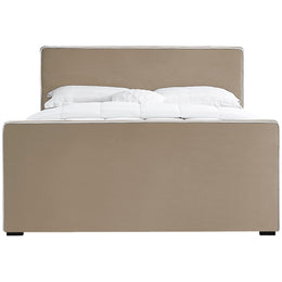 Meridian Dillard Beige Velvet Queen Bed