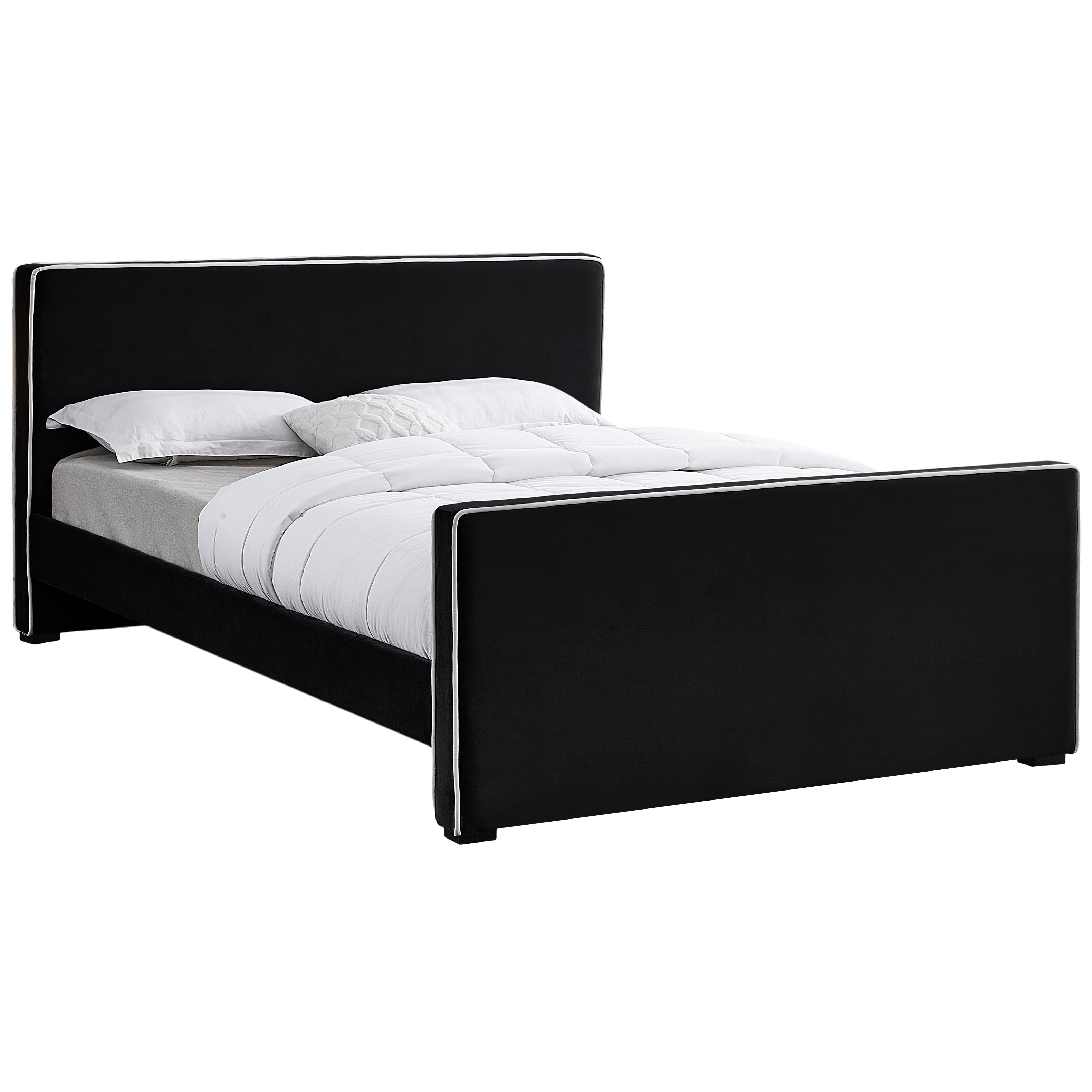 Meridian Dillard Black Velvet Full Bed