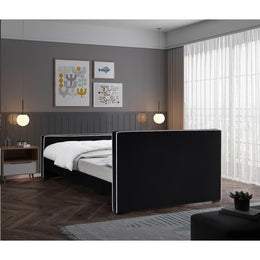 Meridian Dillard Black Velvet Full Bed
