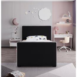Meridian Dillard Black Velvet Twin Bed