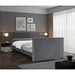 Meridian Dillard Grey Velvet Full Bed