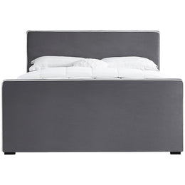 Meridian Dillard Grey Velvet Queen Bed