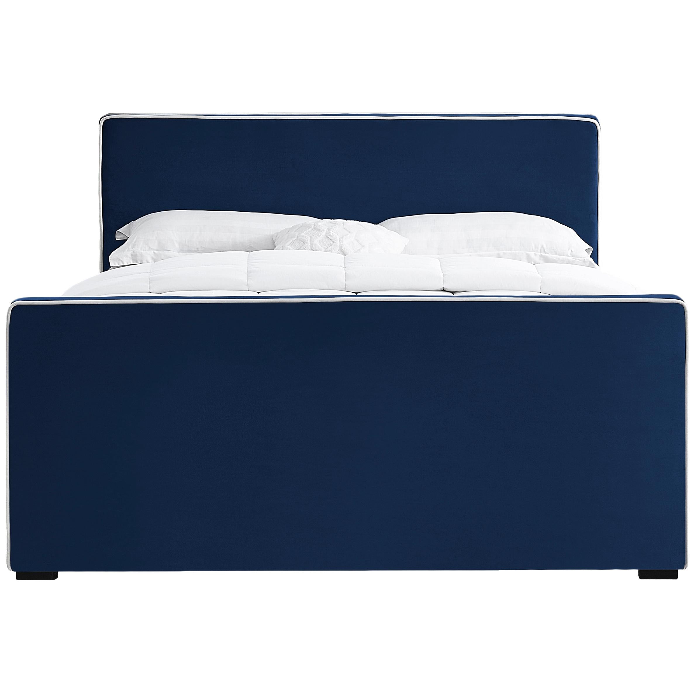 Meridian Dillard Navy Velvet Full Bed