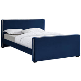 Meridian Dillard Navy Velvet King Bed