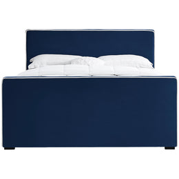 Meridian Dillard Navy Velvet Queen Bed