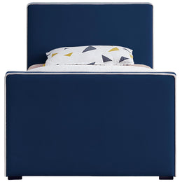 Meridian Dillard Navy Velvet Twin Bed