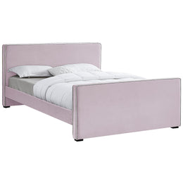 Meridian Dillard Pink Velvet King Bed