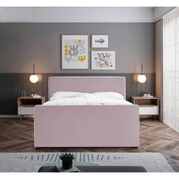 Meridian Dillard Pink Velvet King Bed