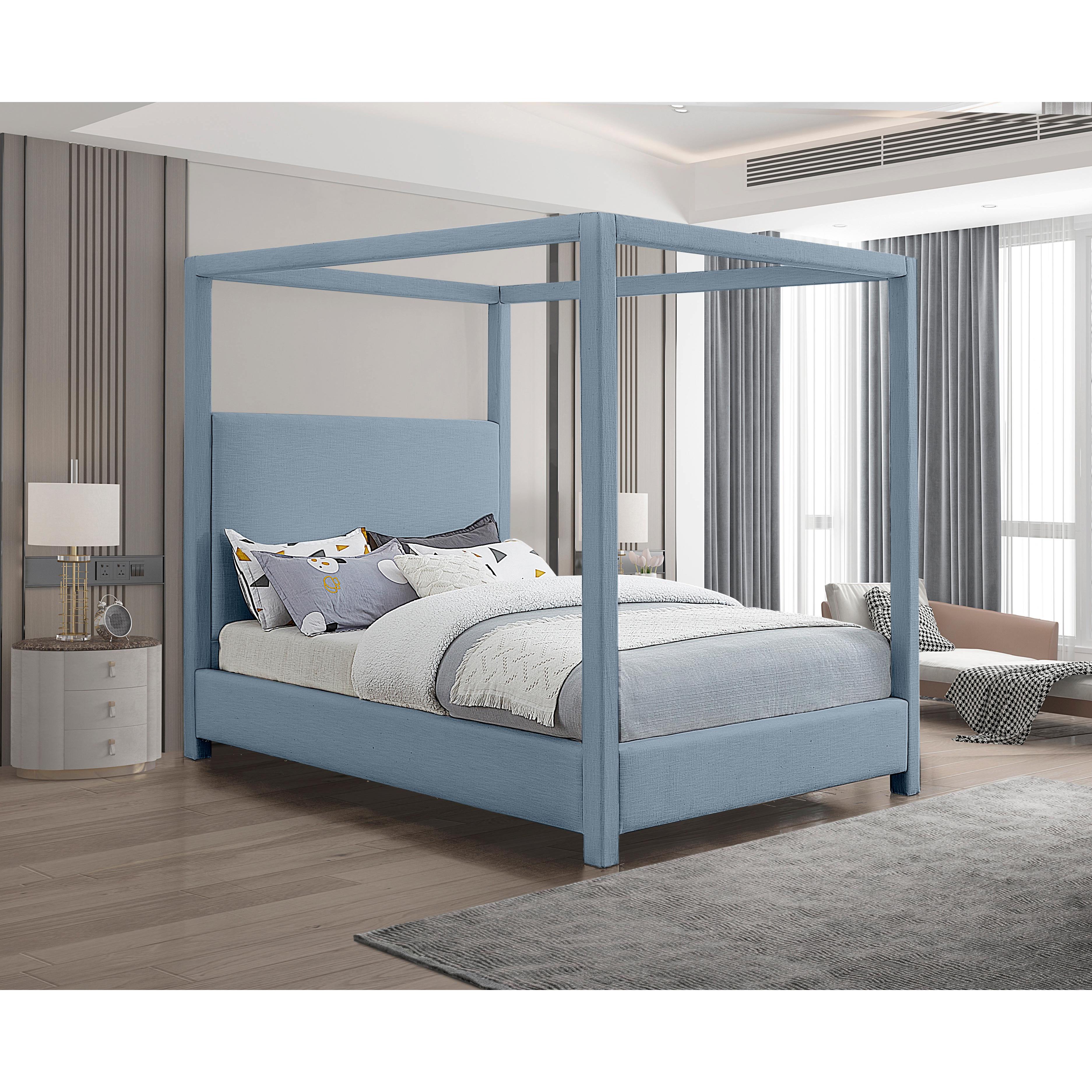 Meridian Emerson Sky Blue King Bed (3 Boxes)