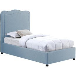 Meridian Felix Light Blue Linen Textured Fabric Twin Bed