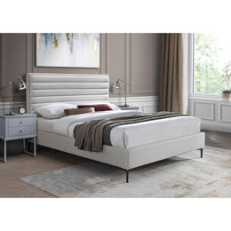 Meridian Hunter Cream Linen Textured King Bed