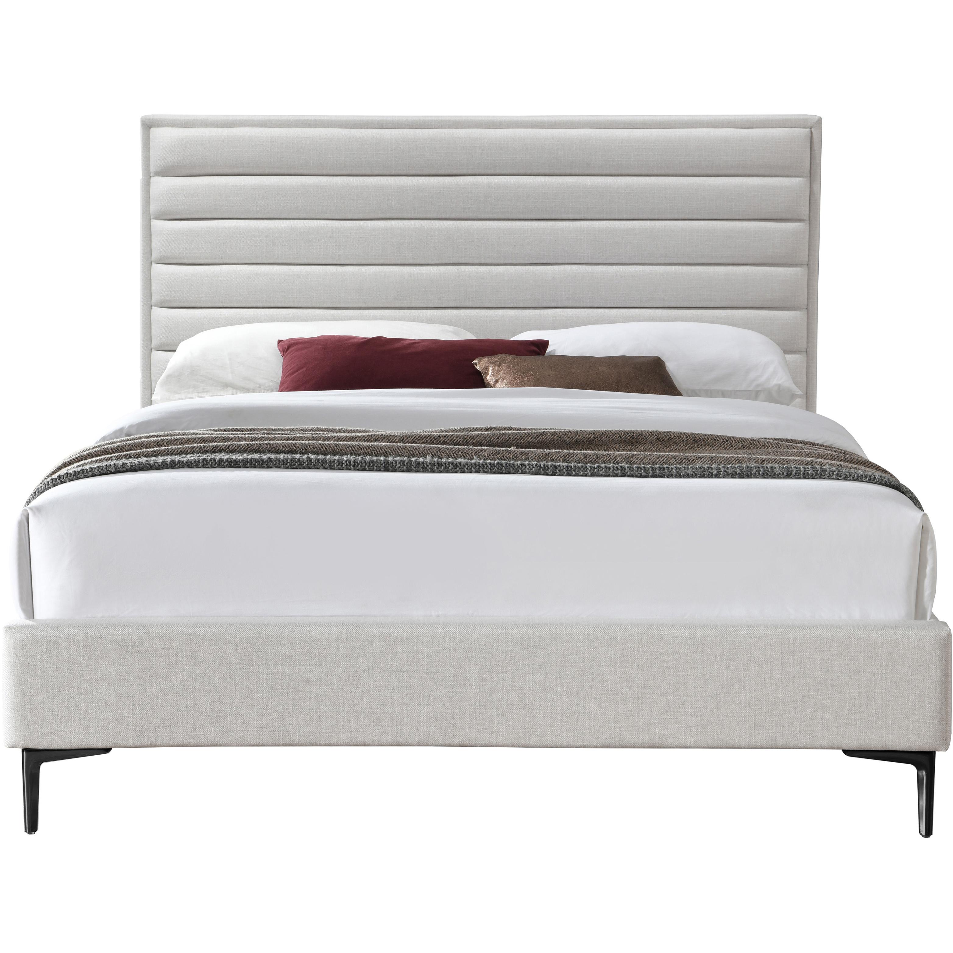 Meridian Hunter Cream Linen Textured King Bed
