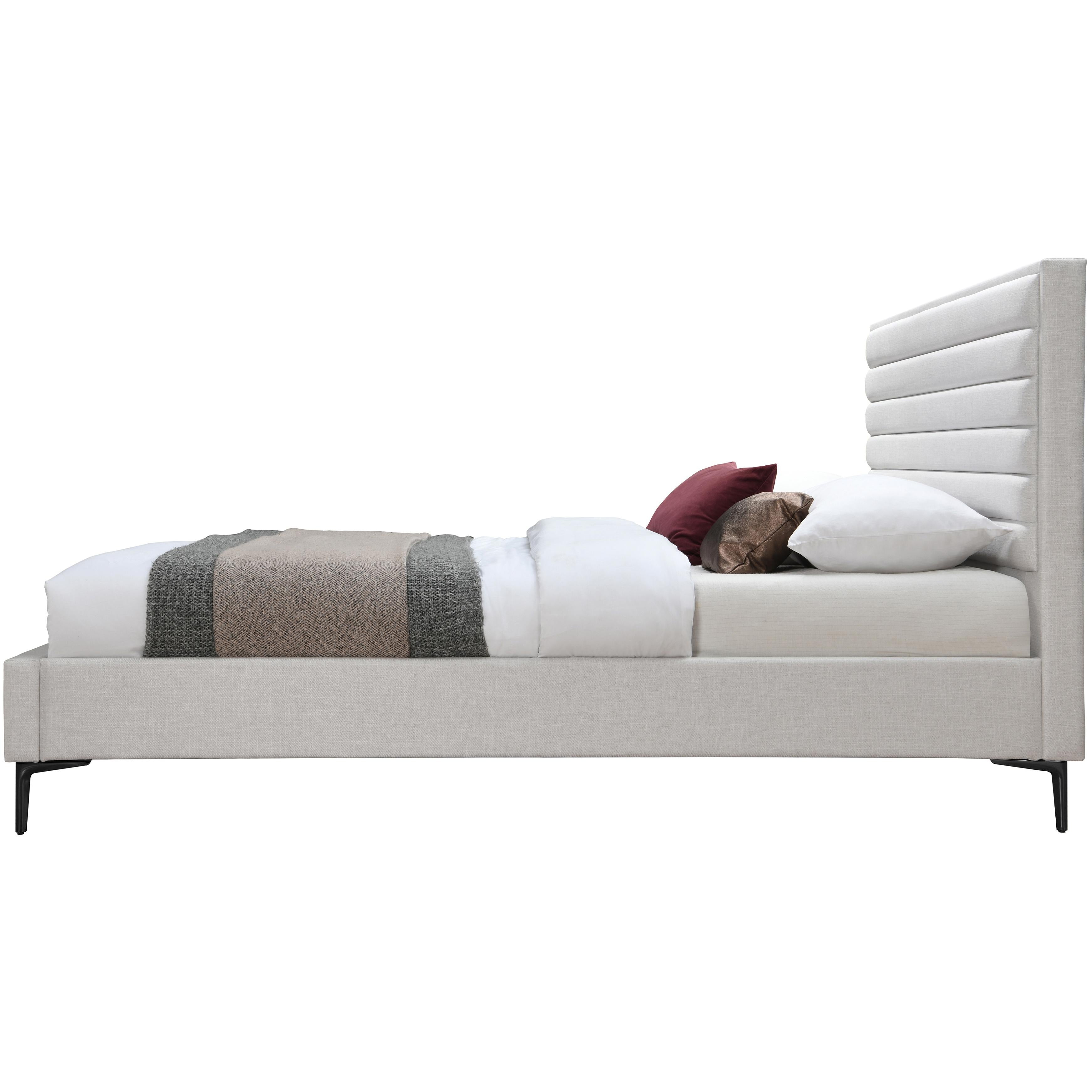 Meridian Hunter Cream Linen Textured King Bed